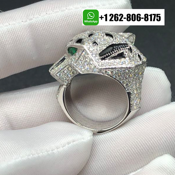 Cartier 18K White Gold Diamond Paved Panthère de Cartier Ring N4211000