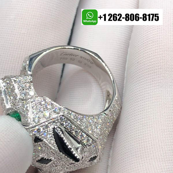 Cartier 18K White Gold Diamond Paved Panthère de Cartier Ring N4211000