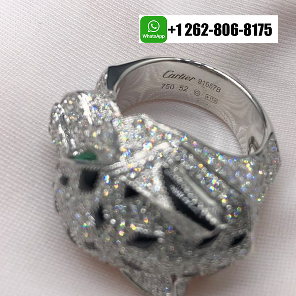 Cartier 18K White Gold Diamond Paved Panthère de Cartier Ring N4211000