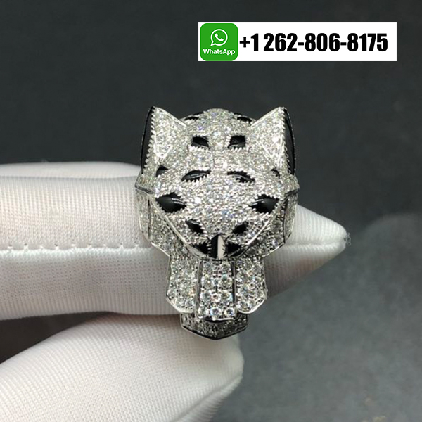 Cartier 18K White Gold Diamond Paved Panthère de Cartier Ring N4211000