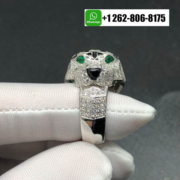 Cartier 18K White Gold Diamond Paved Panthère de Cartier Ring N4211000