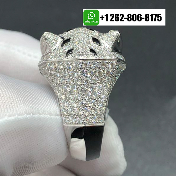 Cartier 18K White Gold Diamond Paved Panthère de Cartier Ring N4211000