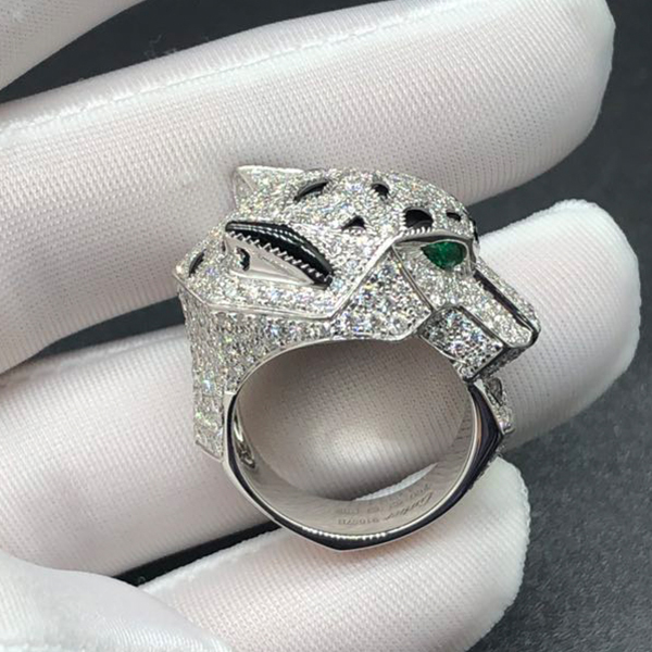 Cartier 18K White Gold Diamond Paved Panthère de Cartier Ring N4211000