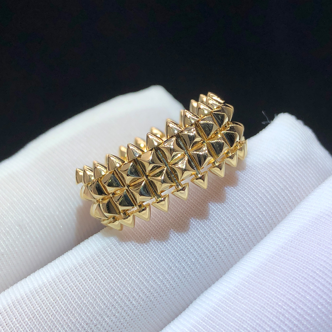 Cartier 18K Yellow Gold Clash De Cartier Double Row Ring B4238300