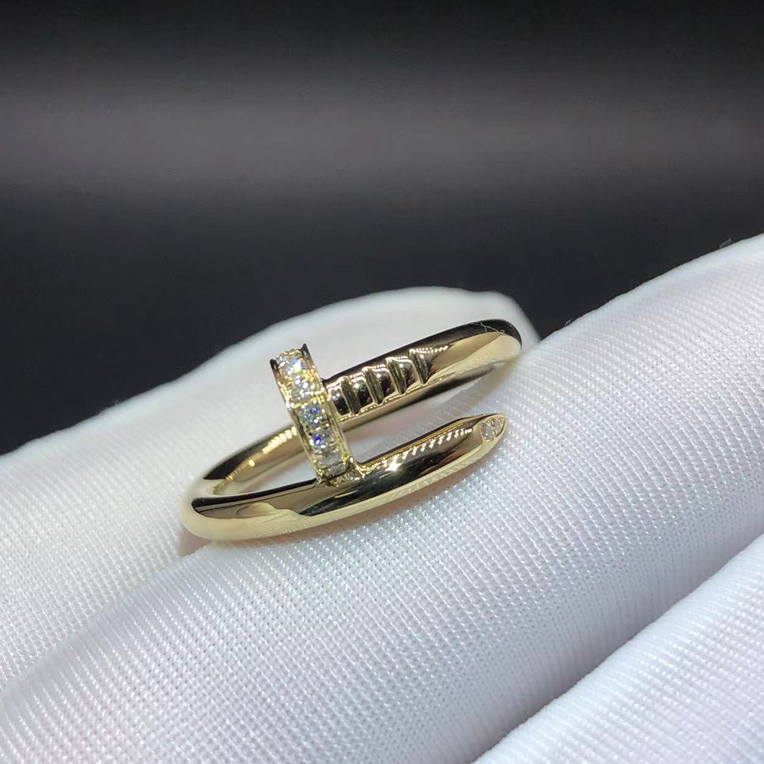 Cartier 18K Yellow Gold Diamond Nail Juste Un Clou Ring B4216900