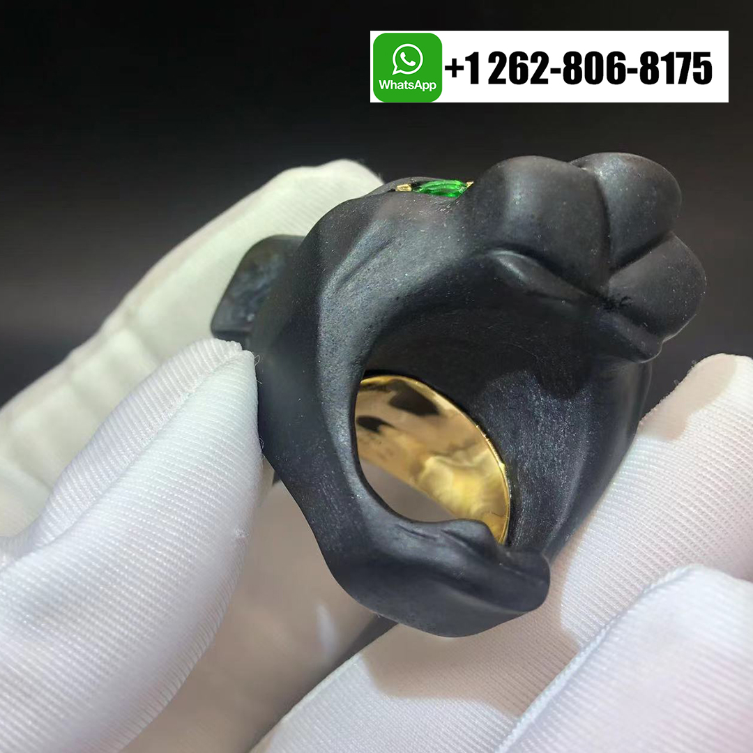 Cartier 18k Yellow Gold Panthère de Cartier Black Jasper High Jewelry Ring
