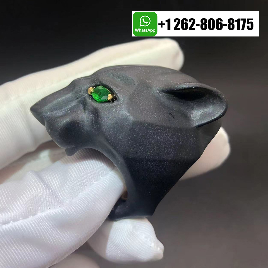 Cartier 18k Yellow Gold Panthère de Cartier Black Jasper High Jewelry Ring