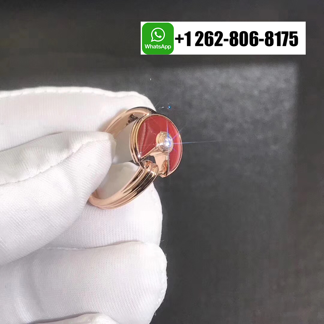 Cartier Amulette de Cartier Carnelian Diamond 18K Rose Gold Ring