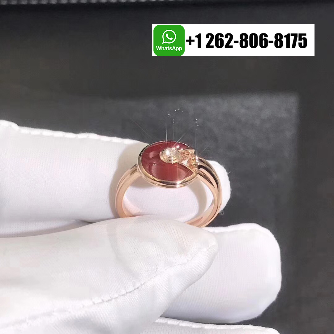 Cartier Amulette de Cartier Carnelian Diamond 18K Rose Gold Ring