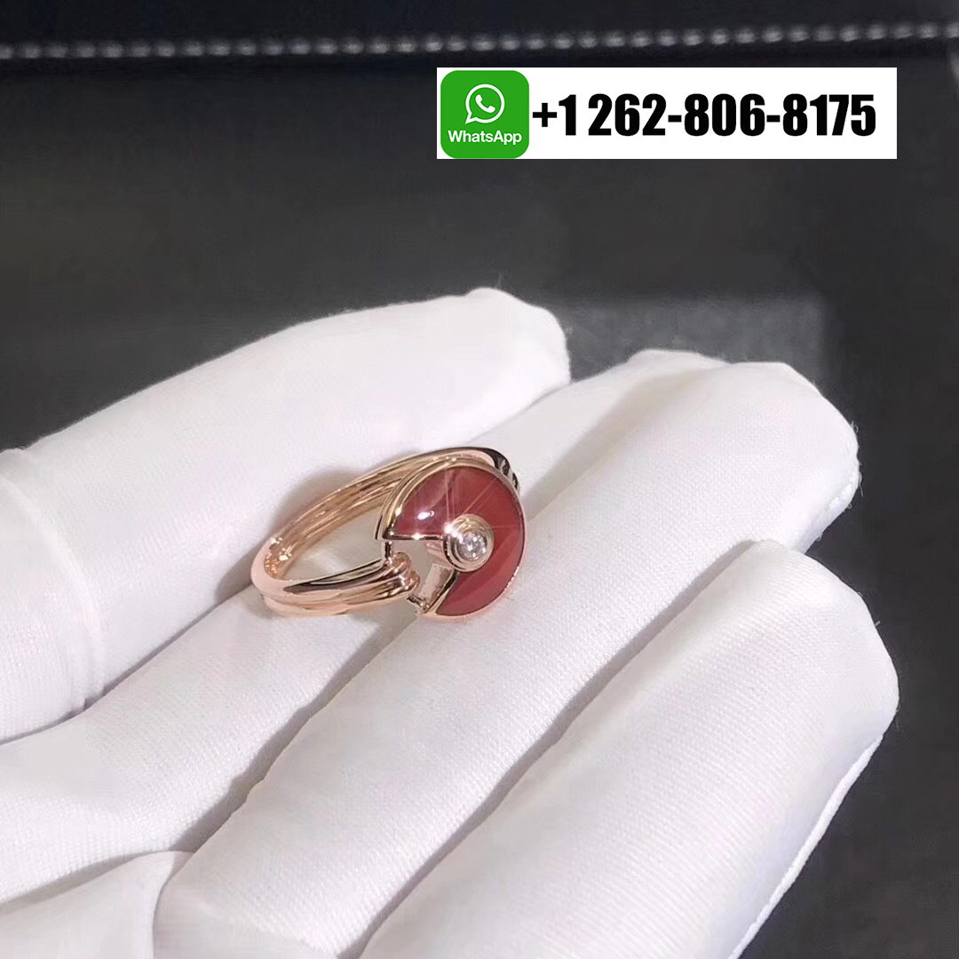 Cartier Amulette de Cartier Carnelian Diamond 18K Rose Gold Ring