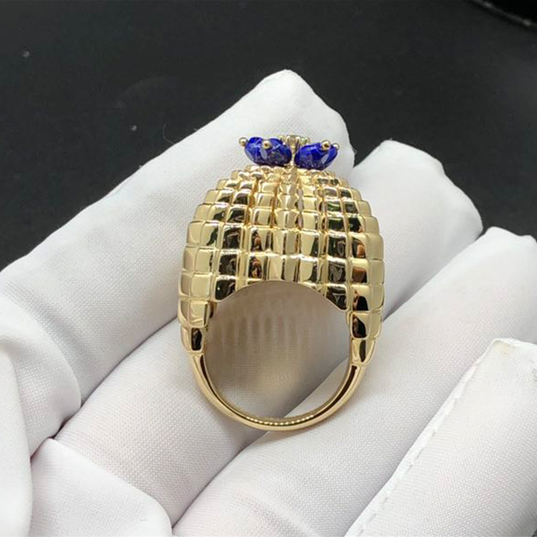 Cartier Cactus De Cartier Lapis Lazuli Diamond 18K Yellow Gold Ring