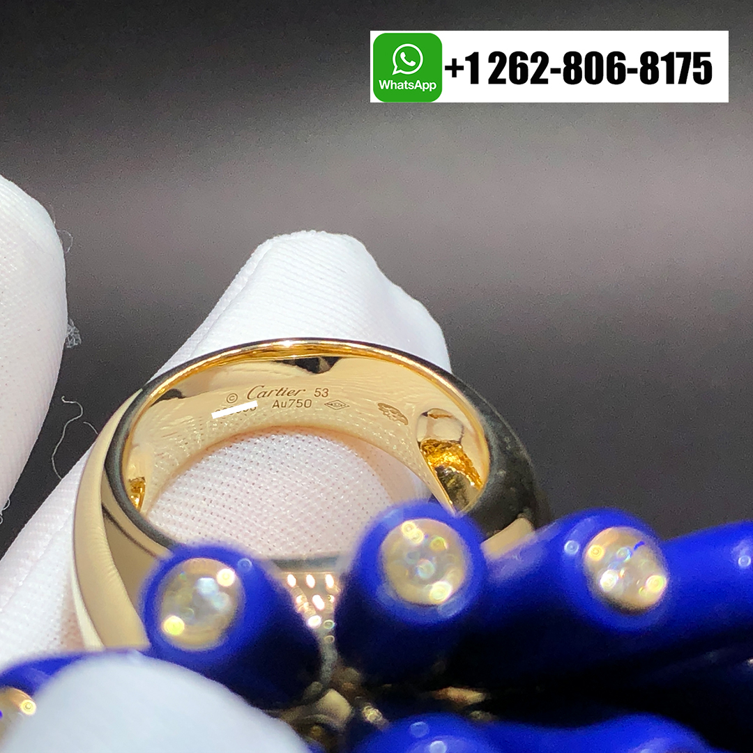 Cartier Paris Nouvelle Vague Lapis Lazuli Diamond 18k Yellow Gold Bombe Ring