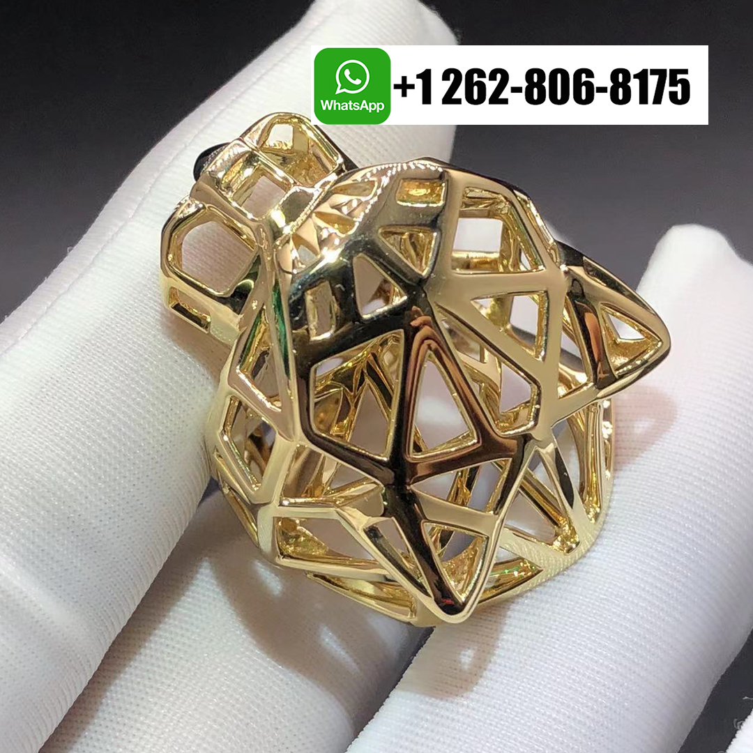Cartier Pure 18k Yellow Gold Open Work Panthere De Cartier Ring N4722500