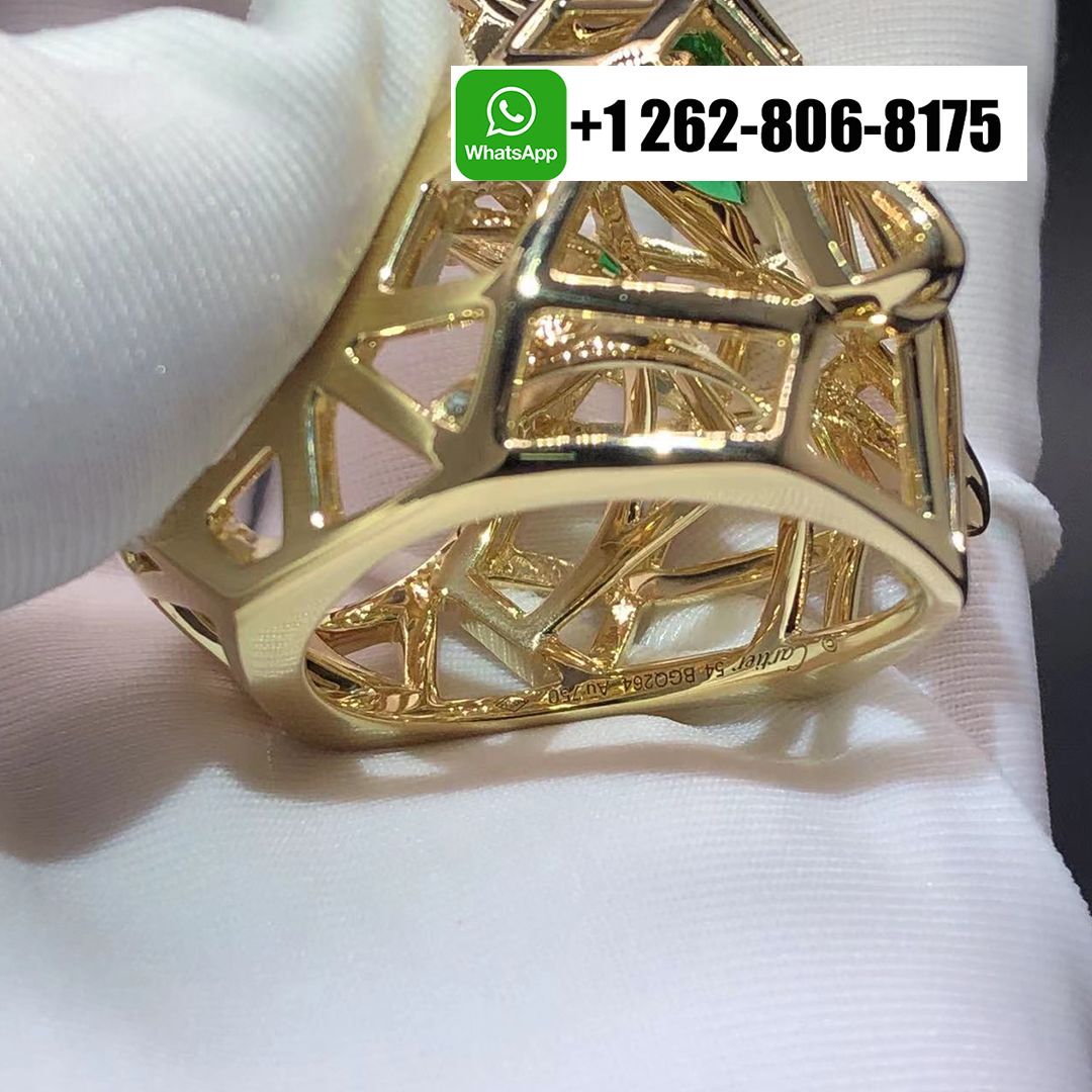 Cartier Pure 18k Yellow Gold Open Work Panthere De Cartier Ring N4722500