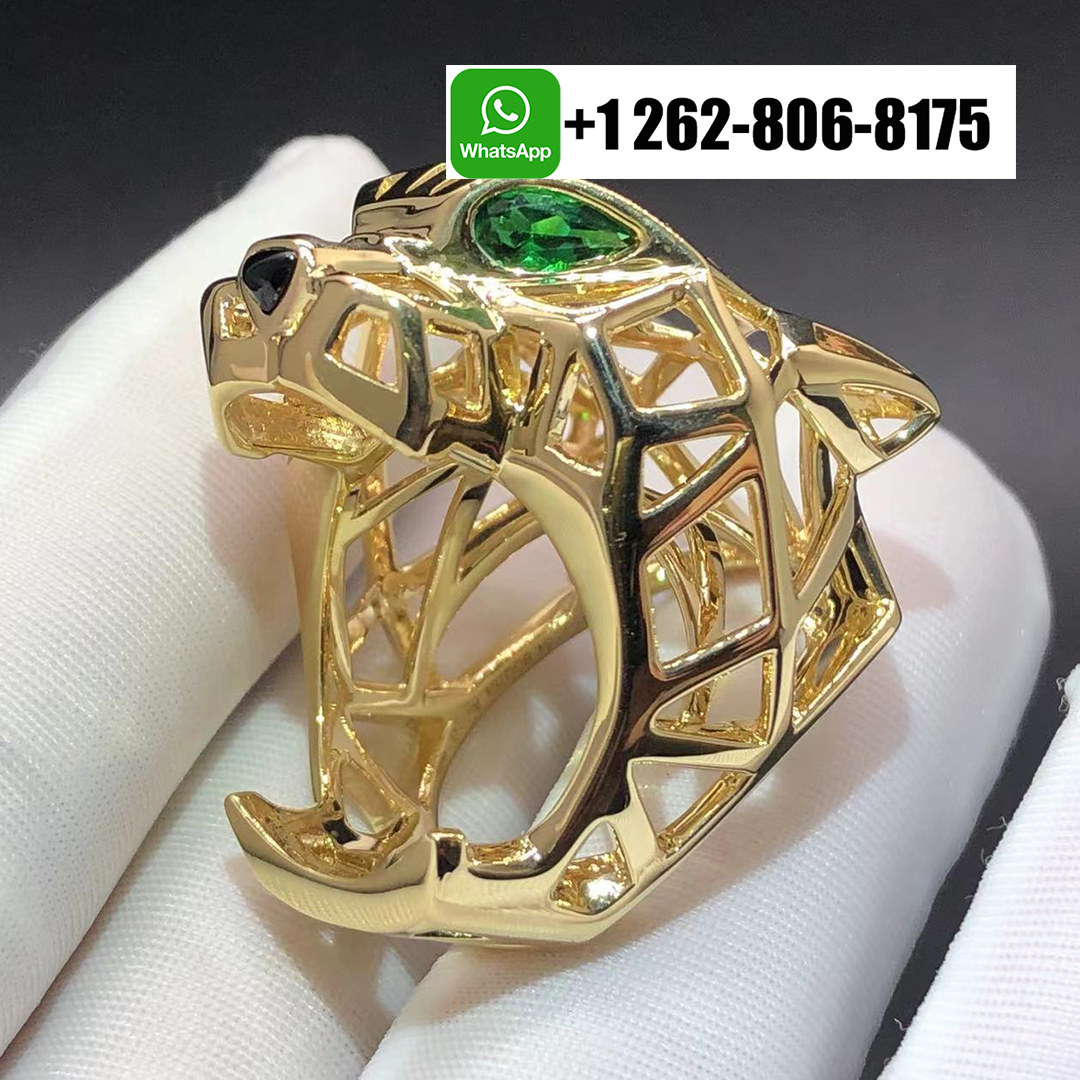 Cartier Pure 18k Yellow Gold Open Work Panthere De Cartier Ring N4722500