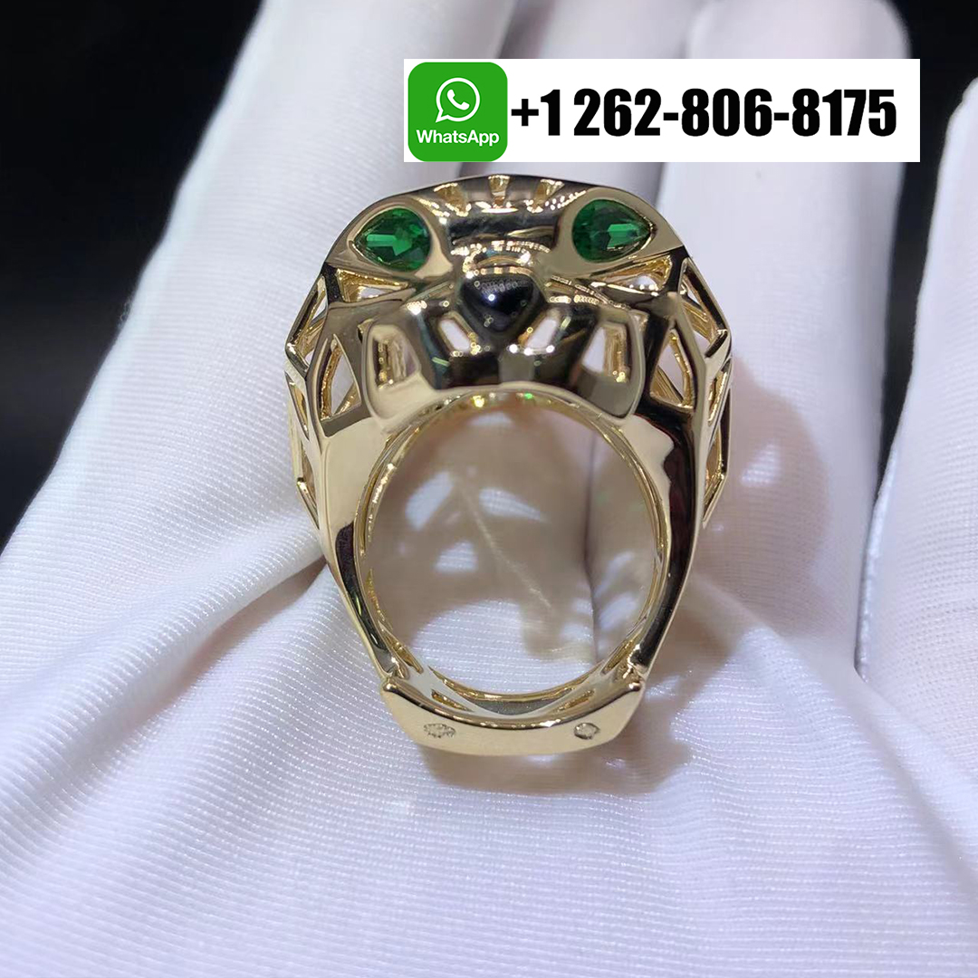 Cartier Pure 18k Yellow Gold Open Work Panthere De Cartier Ring N4722500
