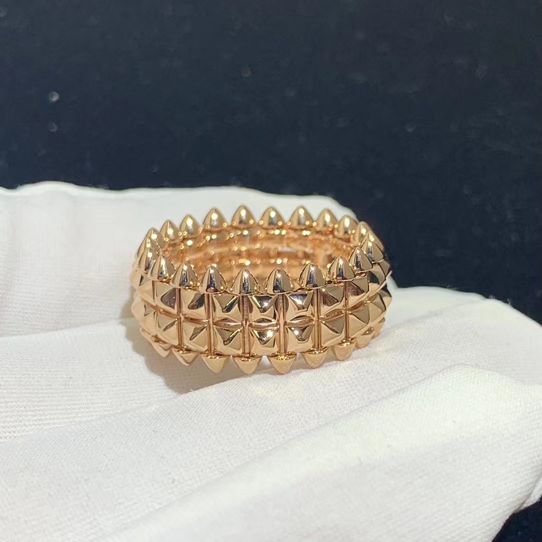 Cartier Solid 18k Pink Gold Clash de Cartier Double Row Ring B4237800