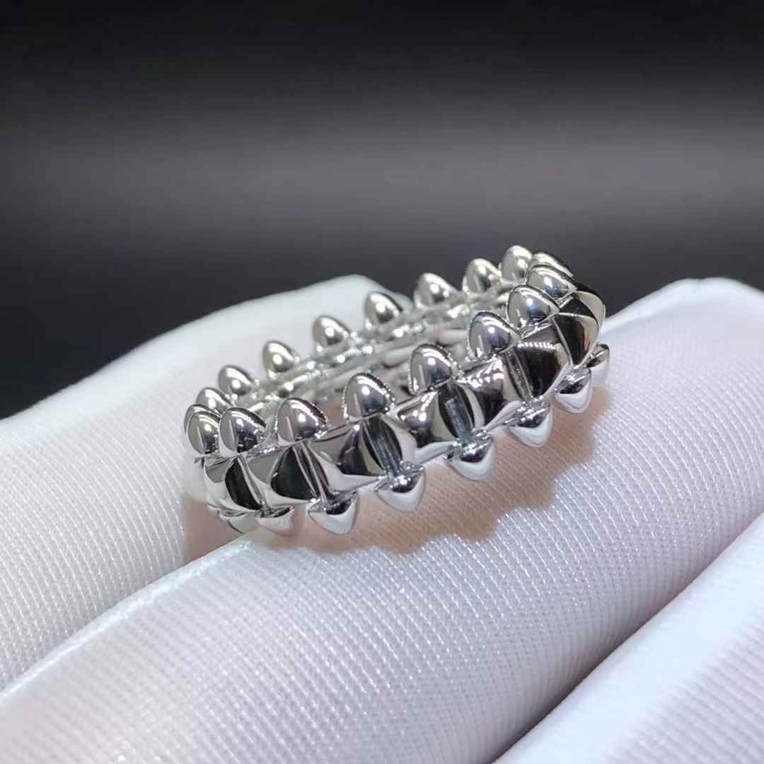 Cartier Solid 18k White Gold 8mm Band Clash De Cartier Medium Model Ring B4231152