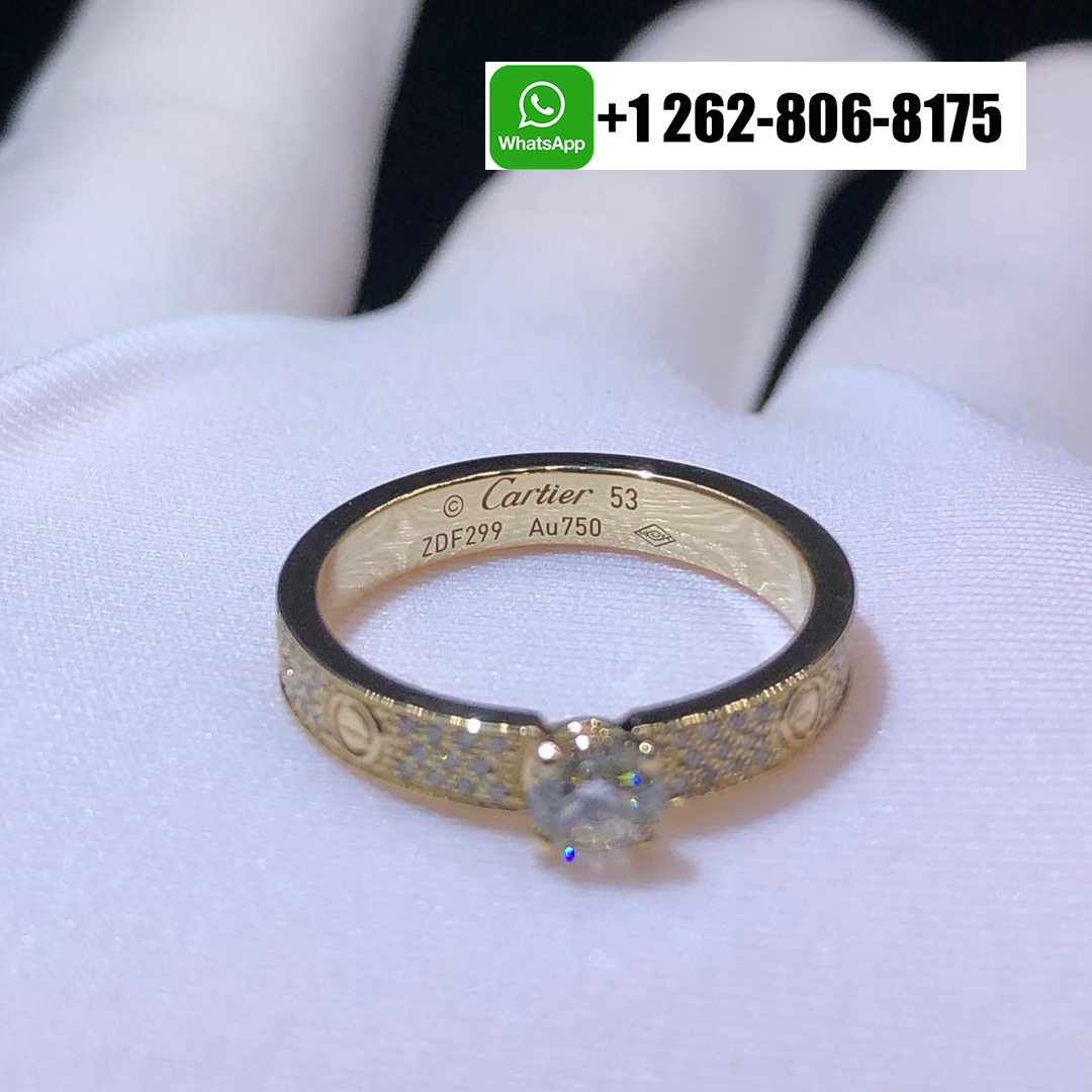 Cartier 18k Rose Gold Diamonds Love Solitaire Ring N4774600