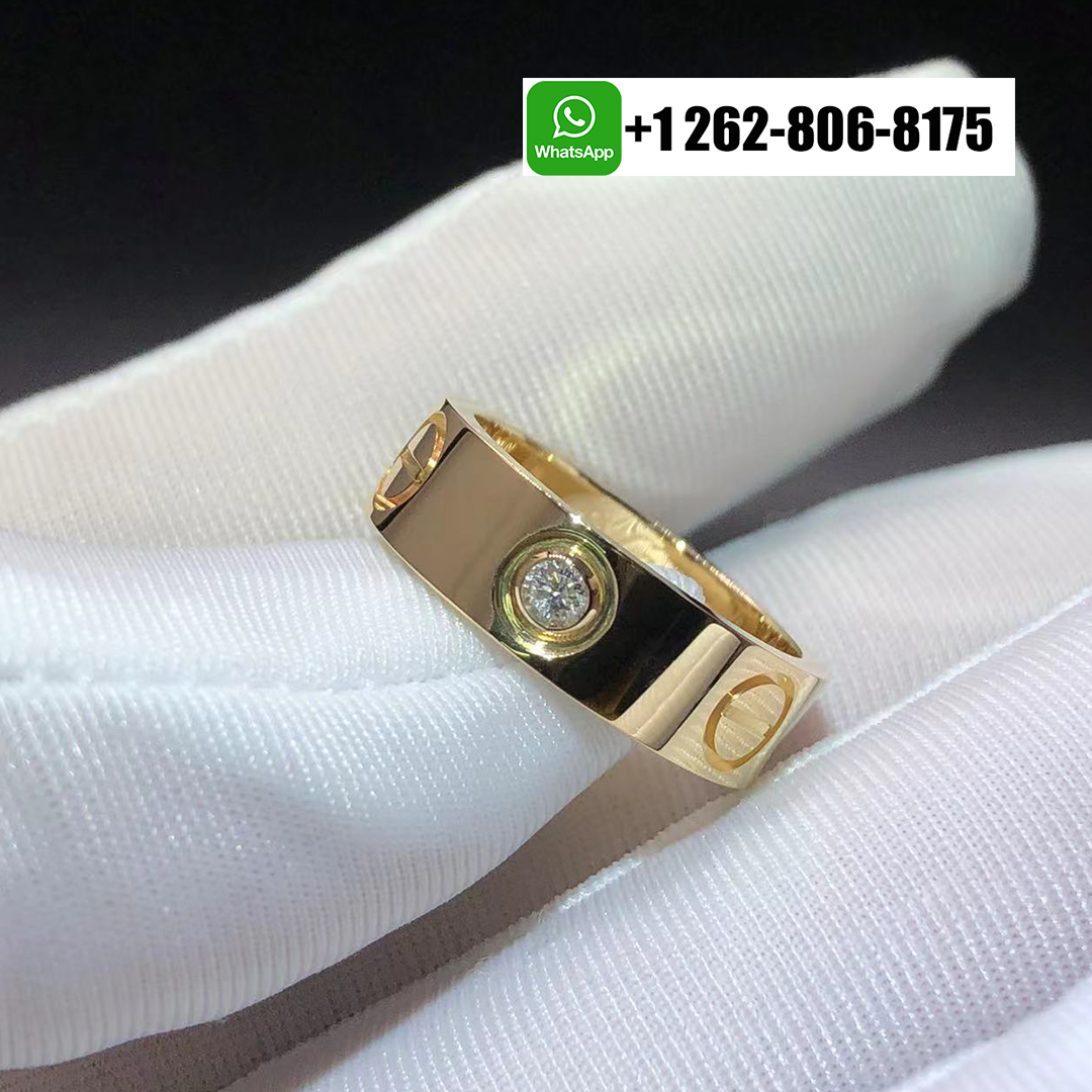 Cartier 18k Yellow Gold 3 Diamonds 5.5MM LOVE Ring B4032400