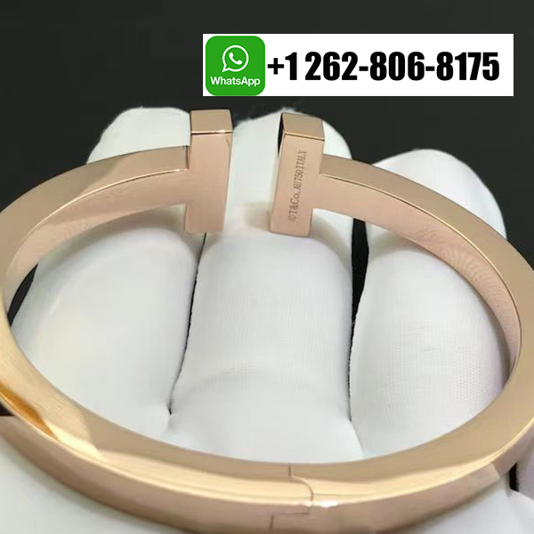 Tiffany & Co. 18K Rose Gold Pave Diamond T Square Bracelet 60153369