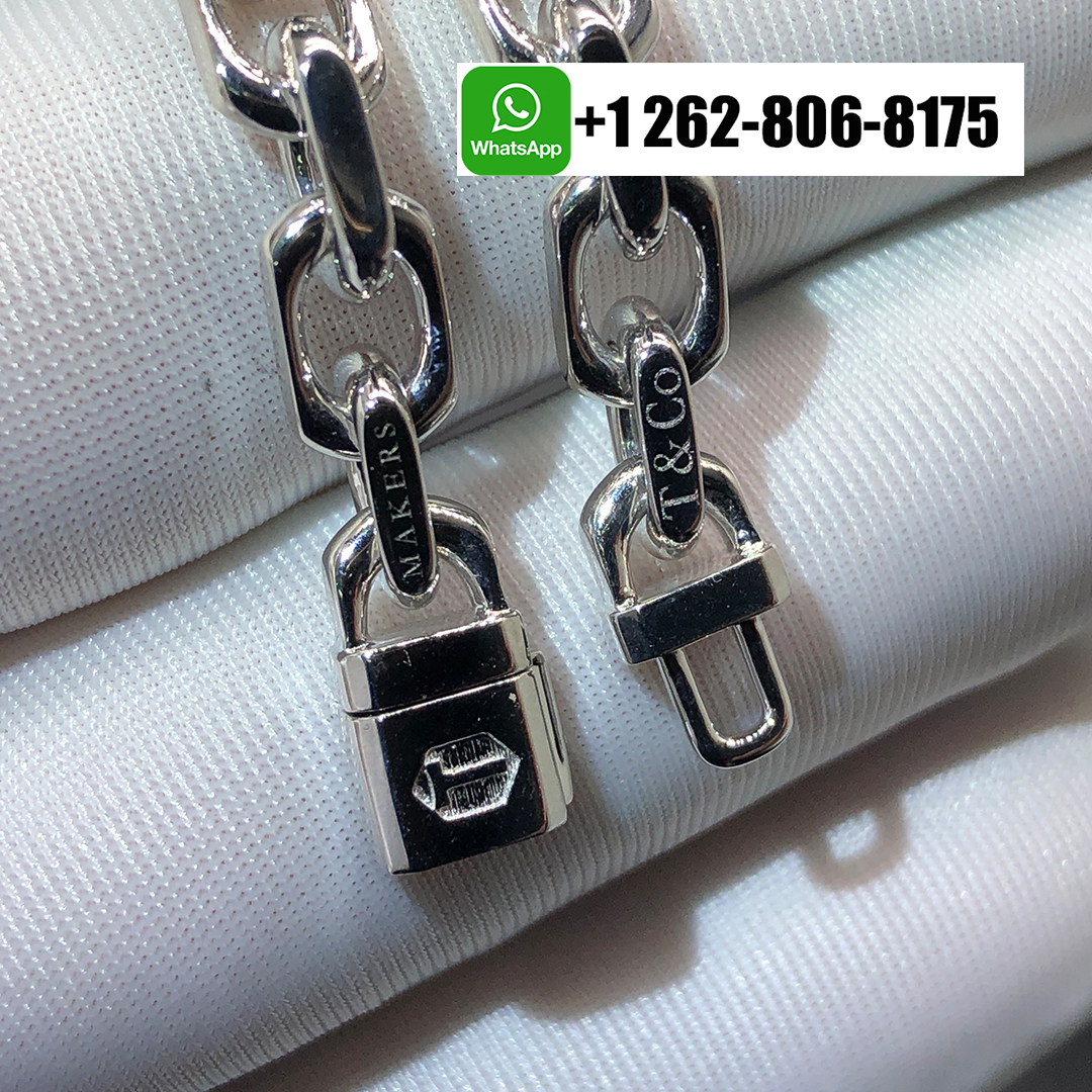 Tiffany & Co. 18k White Yellow Gold 1837 Makers Narrow Chain Bracelet