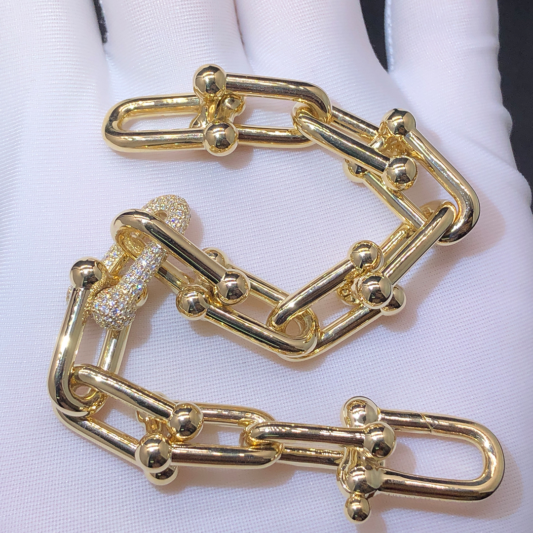 Tiffany & Co. HardWear Large Link Diamonds 18k Yellow Gold Bracelet 70353180