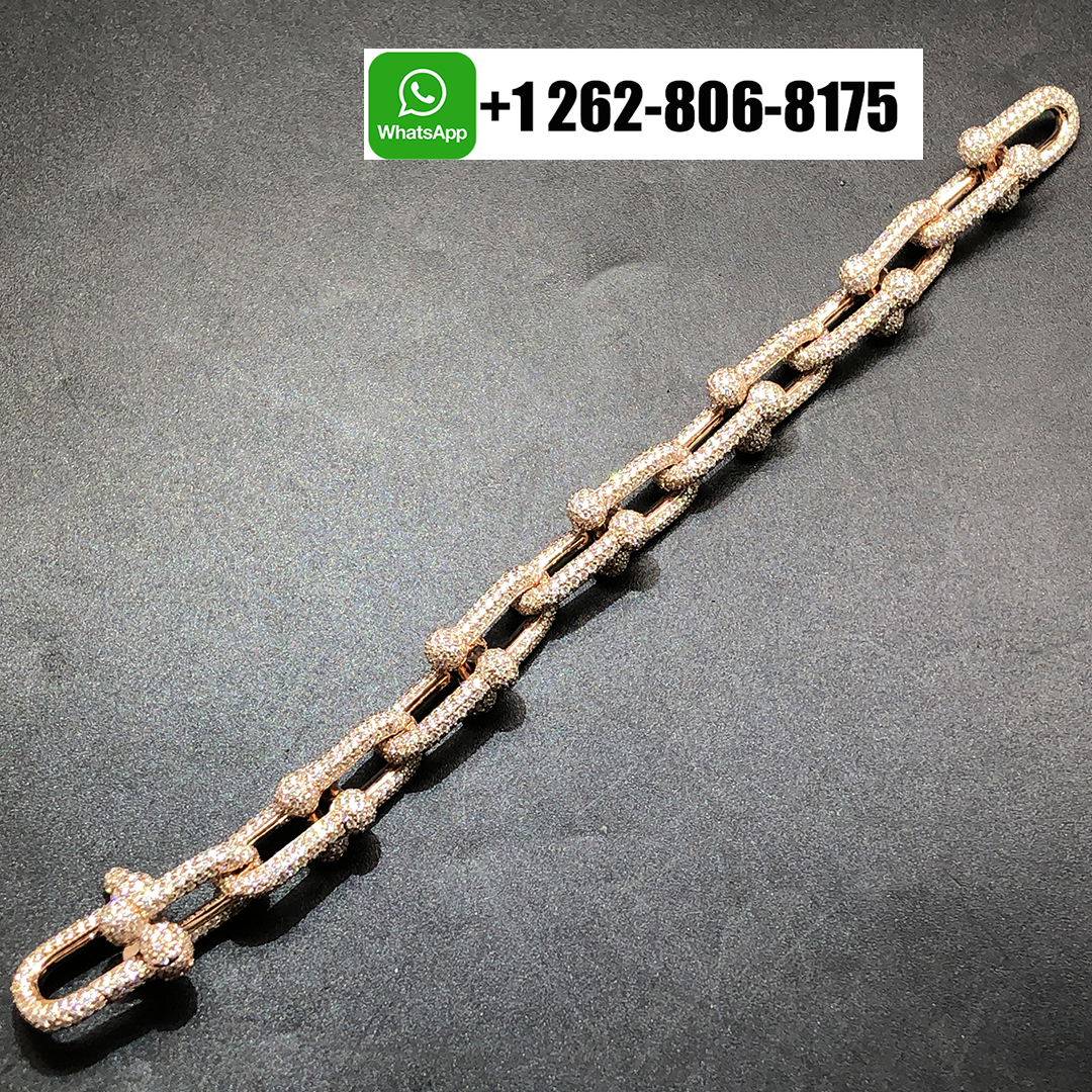 Tiffany & Co. HardWear Large Link Full Pavé Diamonds 18k Rose Gold Bracelet 73368278
