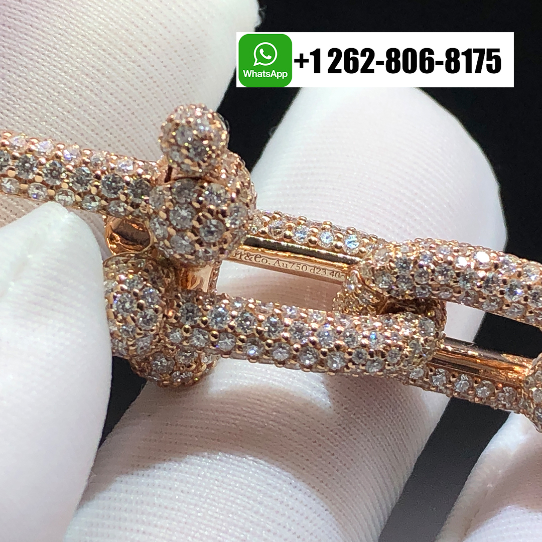 Tiffany & Co. HardWear Large Link Full Pavé Diamonds 18k Rose Gold Bracelet 73368278
