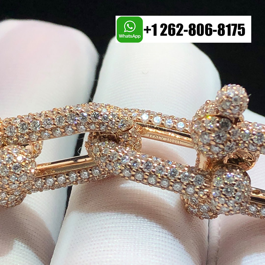Tiffany & Co. HardWear Large Link Full Pavé Diamonds 18k Rose Gold Bracelet 73368278