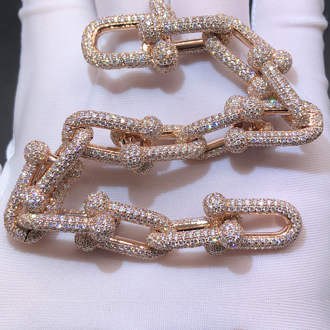 Tiffany & Co. HardWear Large Link Full Pavé Diamonds 18k Rose Gold Bracelet 73368278
