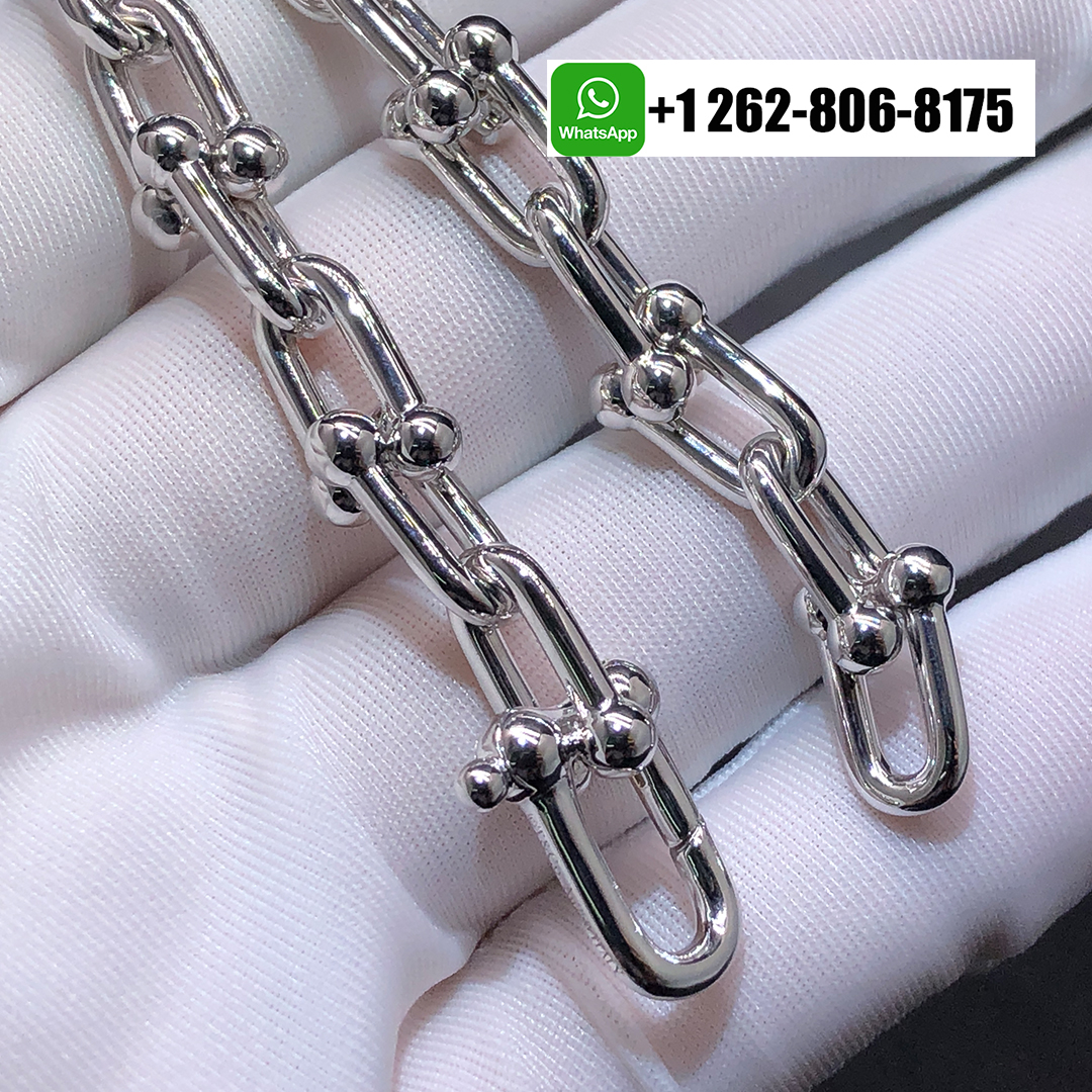 Tiffany & Co. HardWear Medium Link Solid 18k White Gold Bracelet