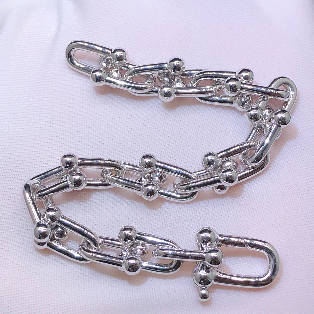 Tiffany & Co. HardWear Medium Link Solid 18k White Gold Bracelet