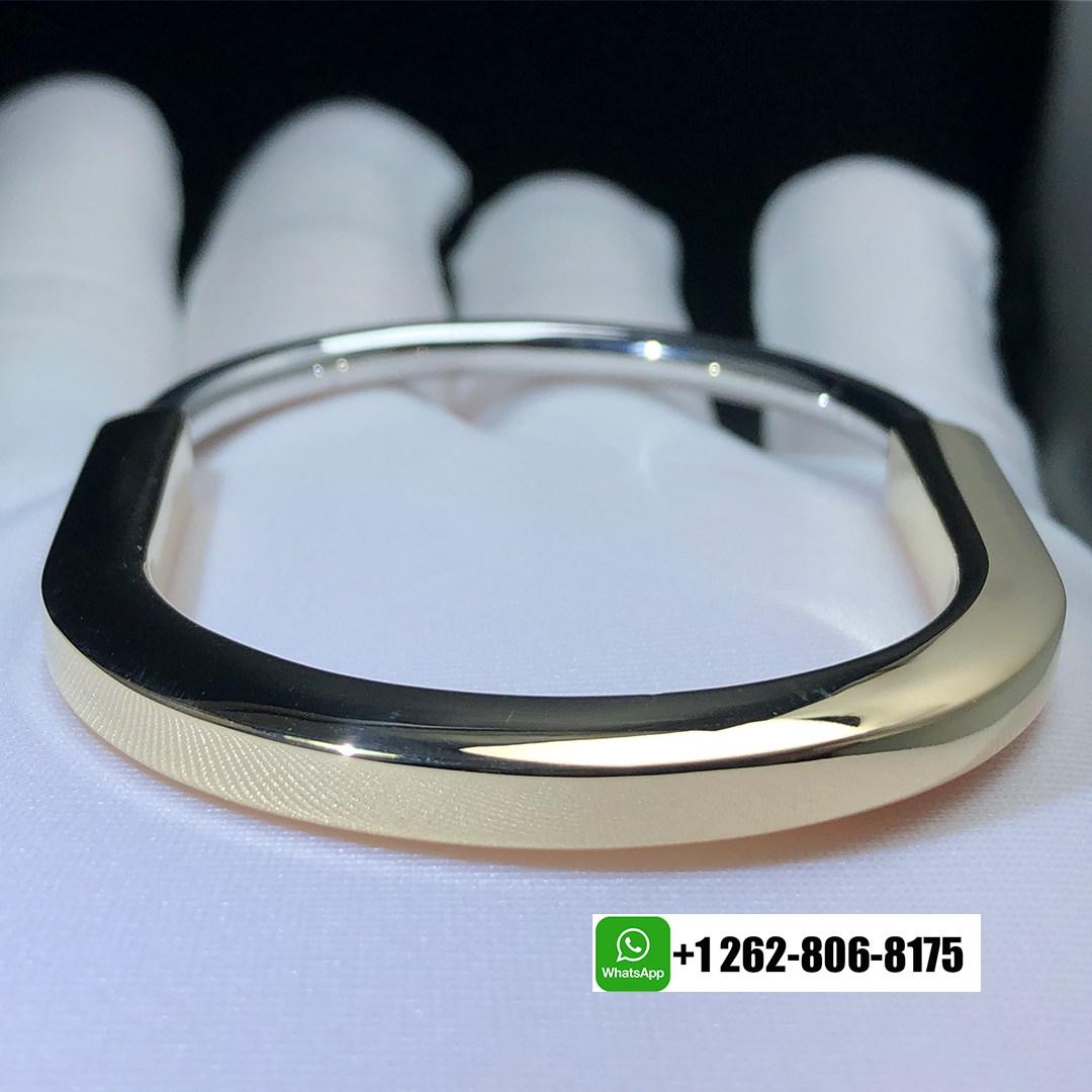 Tiffany & Co. Lock 18k Yellow and White Gold with Half Pavé Diamonds Bangle Bracelet 70181142