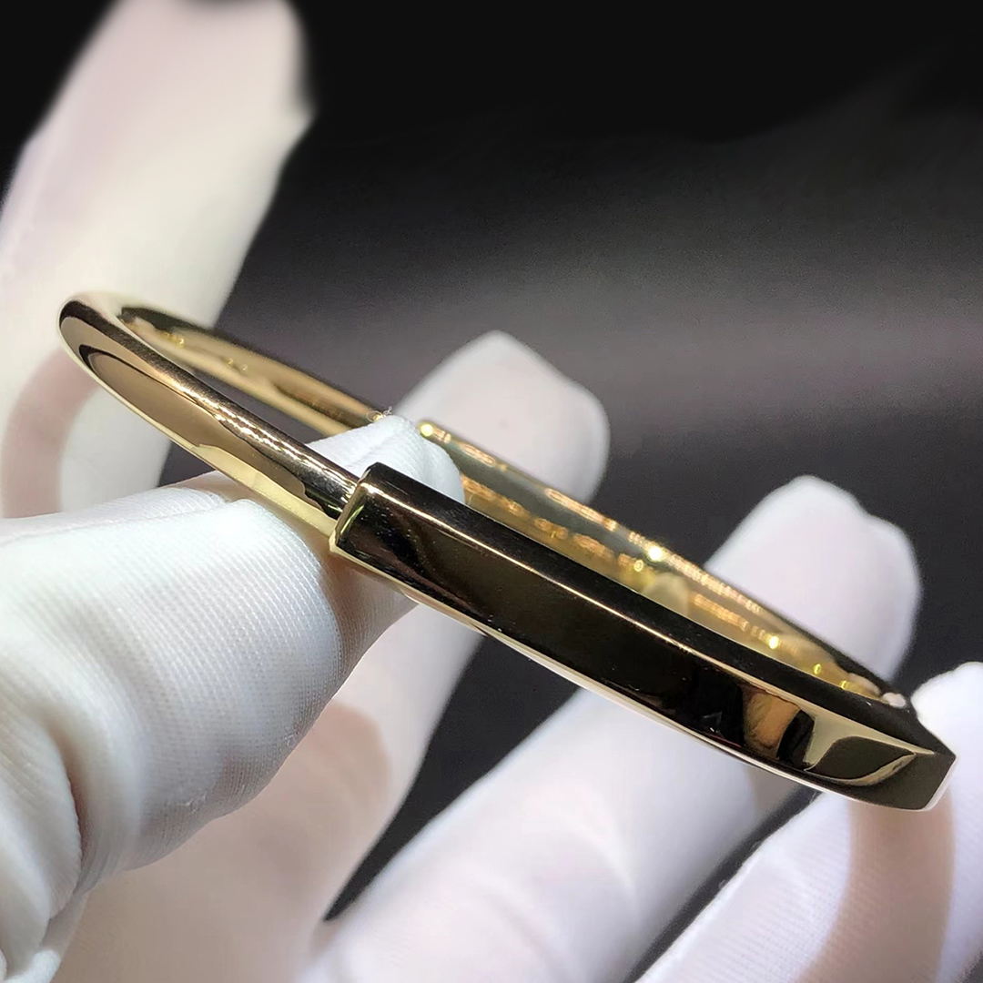 Tiffany & Co. Pure 18K Yellow Gold Tiffany Lock Bangle Bracelet 70185628