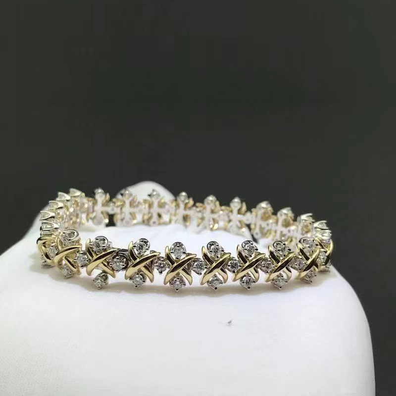 Tiffany & Co. Schlumberger Lynn Platinum and 18k Yellow Gold Diamond Bracelet