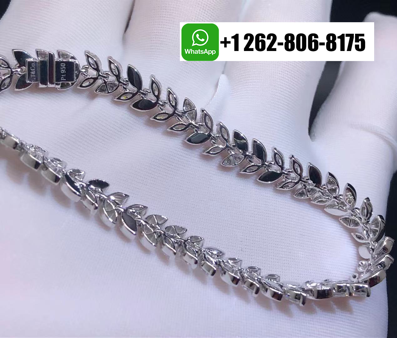 Tiffany & Co. Victoria Round Brilliant and Marquise Diamond Vine Tennis Platinum Bracelet 67143647