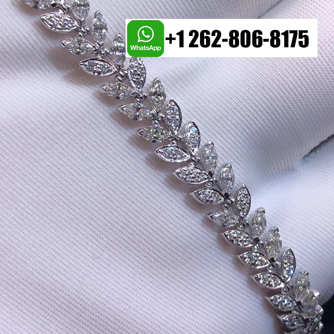 Tiffany & Co. Victoria Round Brilliant and Marquise Diamond Vine Tennis Platinum Bracelet 67143647