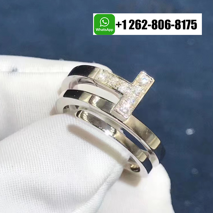 Tiffany & Co. T Double Square Wrap 18k White Gold Diamond Ring 60149848