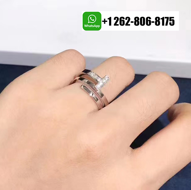 Tiffany & Co. T Double Square Wrap 18k White Gold Diamond Ring 60149848