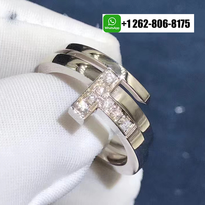 Tiffany & Co. T Double Square Wrap 18k White Gold Diamond Ring 60149848