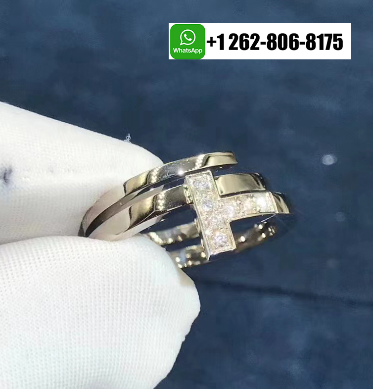 Tiffany & Co. T Double Square Wrap 18k White Gold Diamond Ring 60149848