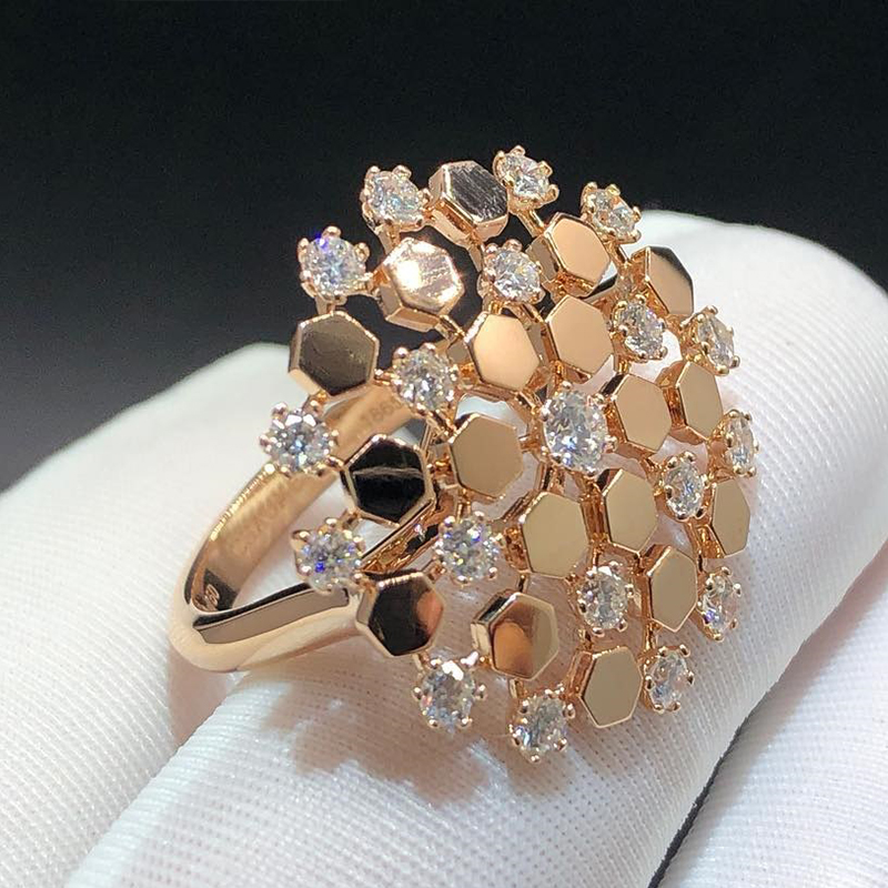 Chaumet Bee My Love Diamond 18k Rose Gold Ring 085391