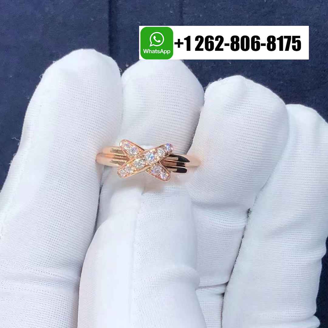Chaumet Jeux de Liens Diamond 18k Rose Gold Ring 081239