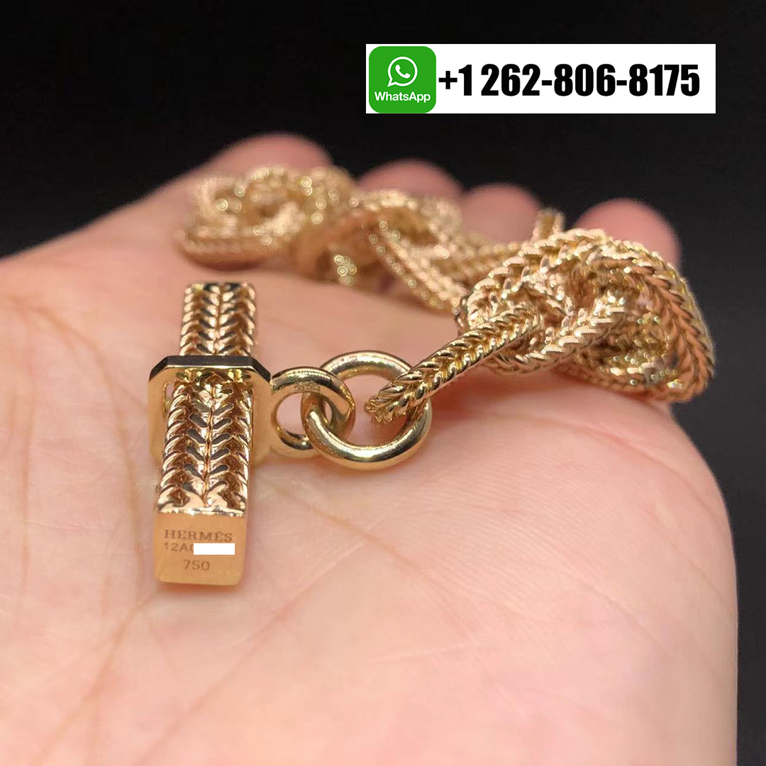Hermes Chaine D’Ancre Toggle Link Solid 18k Yellow Gold Bracelet