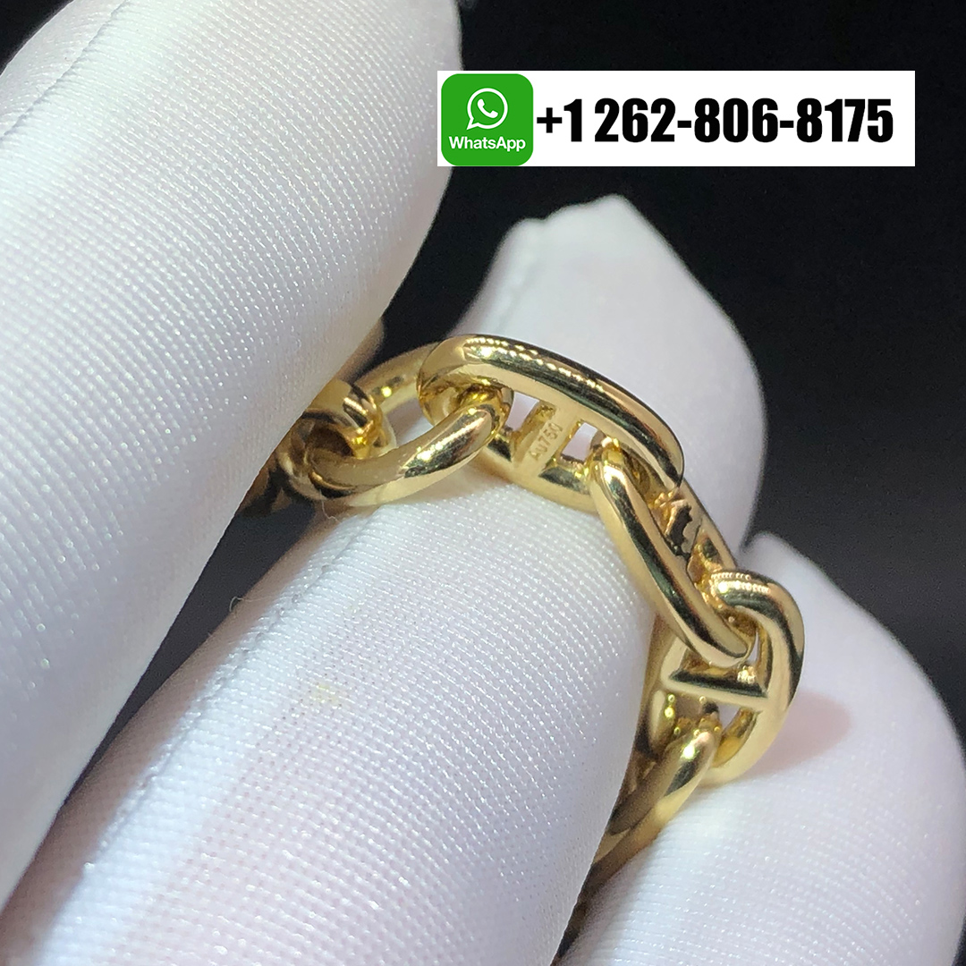 Hermes Chaine d’Ancre Solid 18K Yellow Gold Anchors Link Toggle Necklace