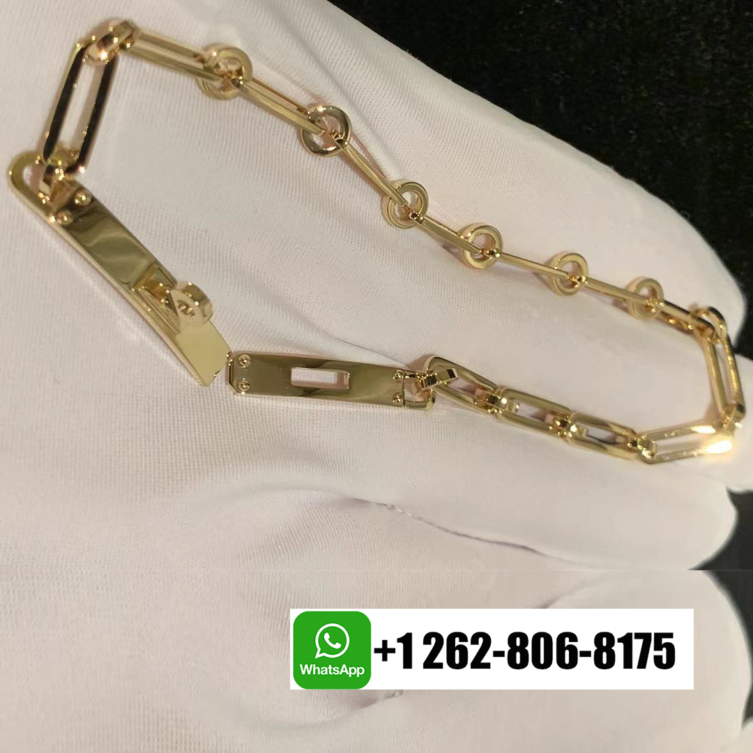 Hermes Kelly Chaine Pure 18k Yellow Gold Bracelet
