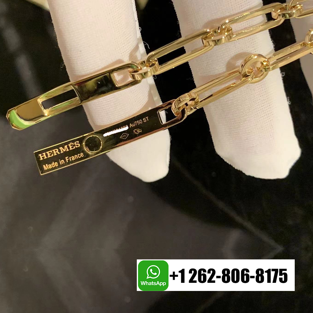 Hermes Kelly Chaine Pure 18k Yellow Gold Bracelet
