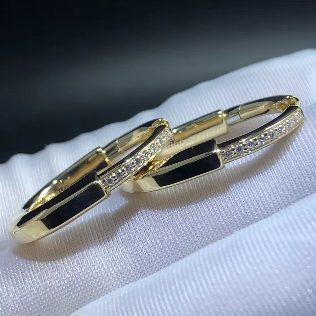 Tiffany & Co. 18k Yellow Gold Diamond Medium Lock Earrings 72342771