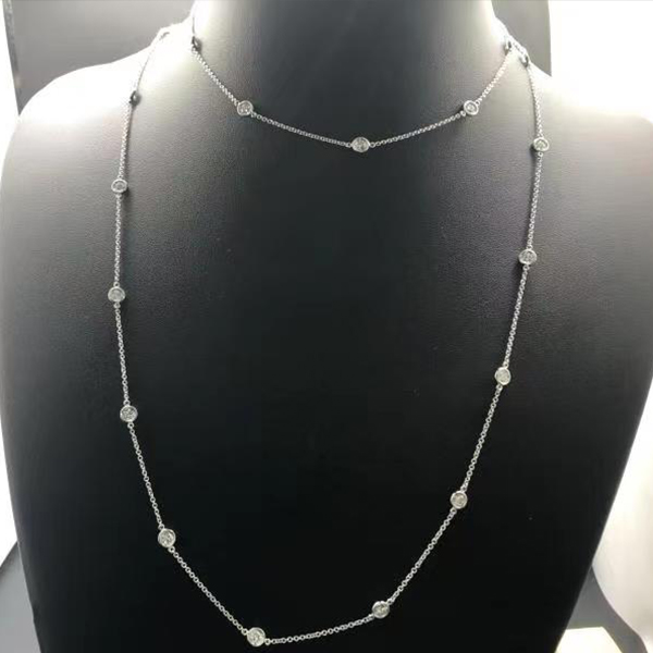 Tiffany & Co. Elsa Peretti Platinum Diamonds by the Yard 38″ Long Necklace 60124008